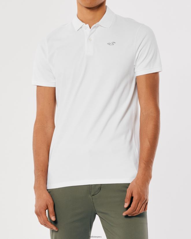 educación física Hollister polo icono del logotipo blanco 086N62795 hombres tapas