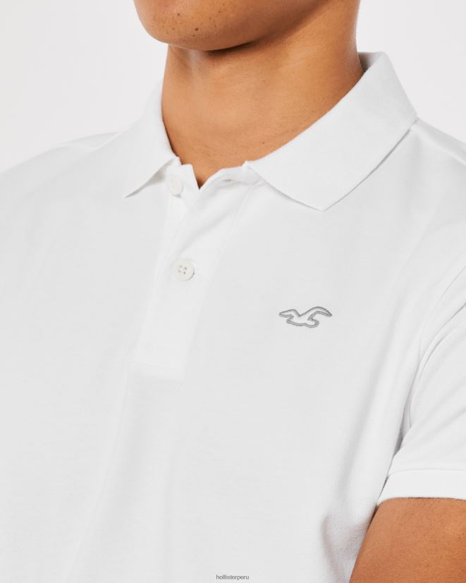 educación física Hollister polo icono del logotipo blanco 086N62795 hombres tapas