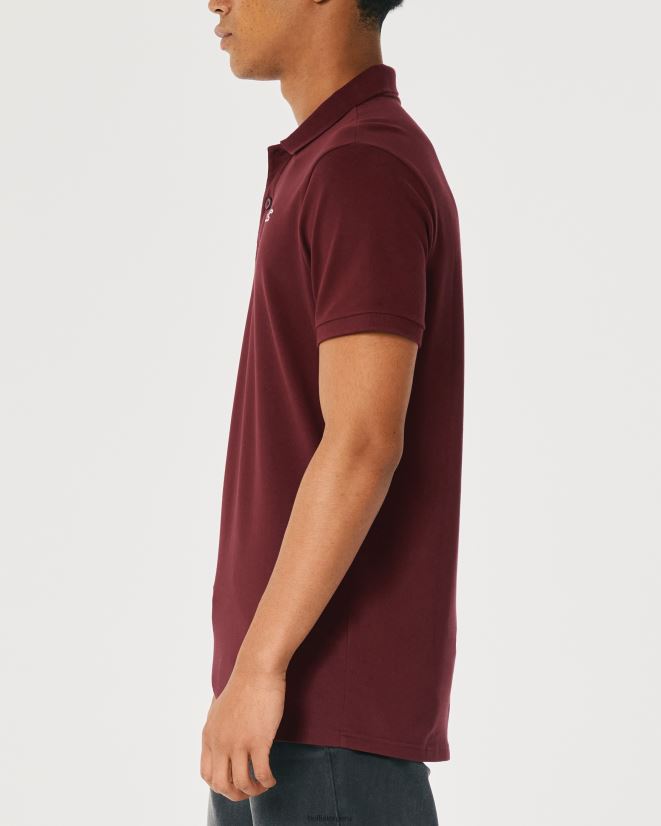 educación física Hollister polo icono del logotipo borgoña 086N621075 hombres tapas