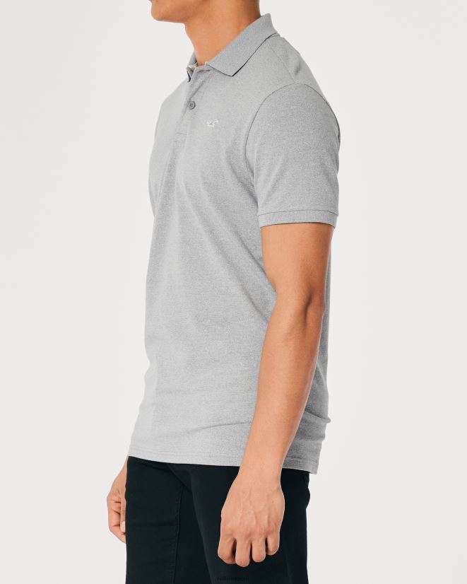 educación física Hollister polo icono del logotipo gris 086N62853 hombres tapas