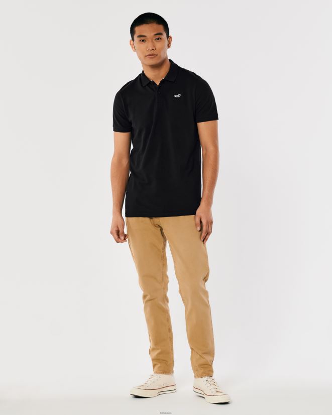 educación física Hollister polo icono del logotipo negro 086N62796 hombres tapas