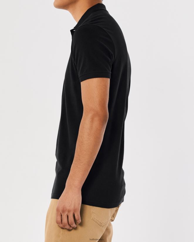 educación física Hollister polo icono del logotipo negro 086N62796 hombres tapas