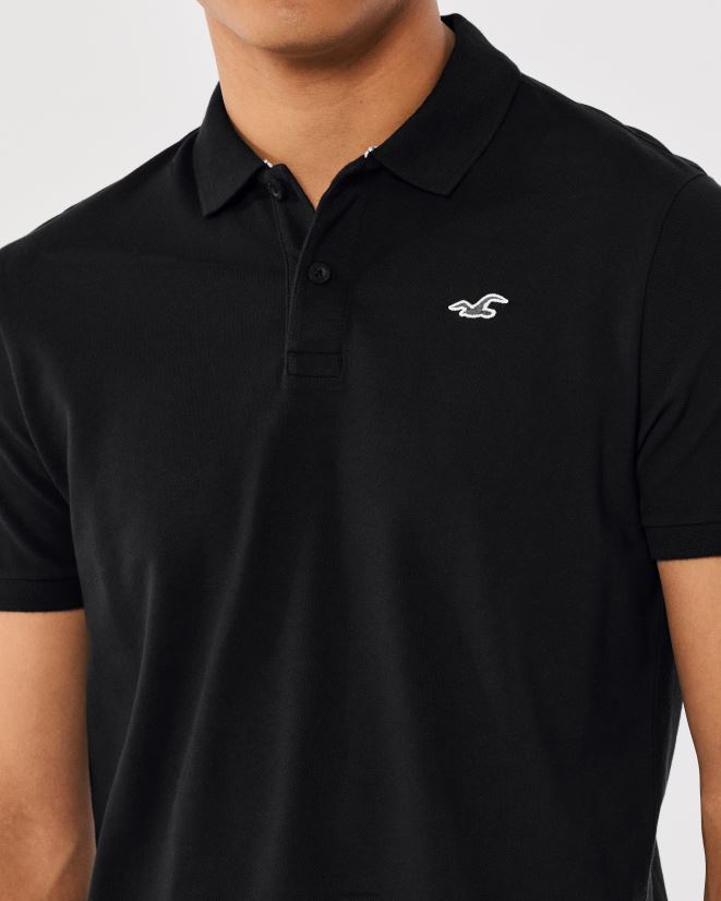 educación física Hollister polo icono del logotipo negro 086N62796 hombres tapas