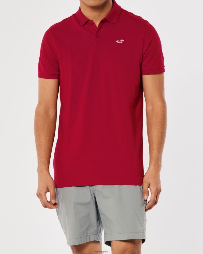 educación física Hollister polo icono del logotipo rojo 086N62802 hombres tapas