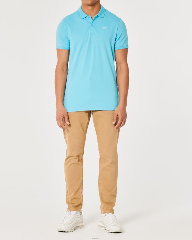 educación física Hollister polo icono del logotipo turquesa 086N621029 hombres tapas