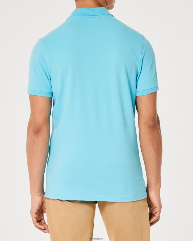 educación física Hollister polo icono del logotipo turquesa 086N621029 hombres tapas