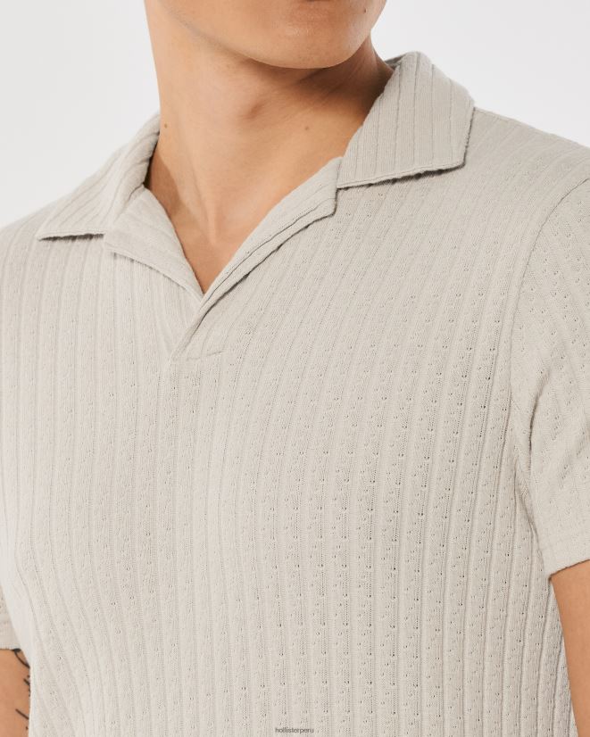 educación física Hollister polo tejido con cuello johnny broncearse 086N62953 hombres tapas