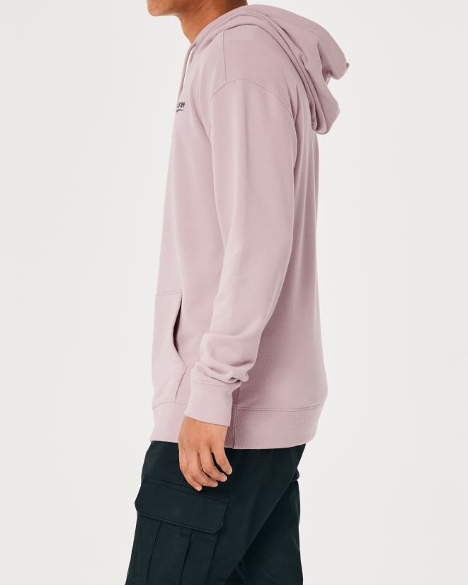 educación física Hollister sudadera con capucha y logo Rosa oscuro 086N62832 hombres tapas