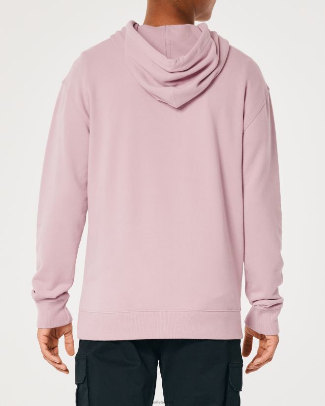educación física Hollister sudadera con capucha y logo Rosa oscuro 086N62832 hombres tapas