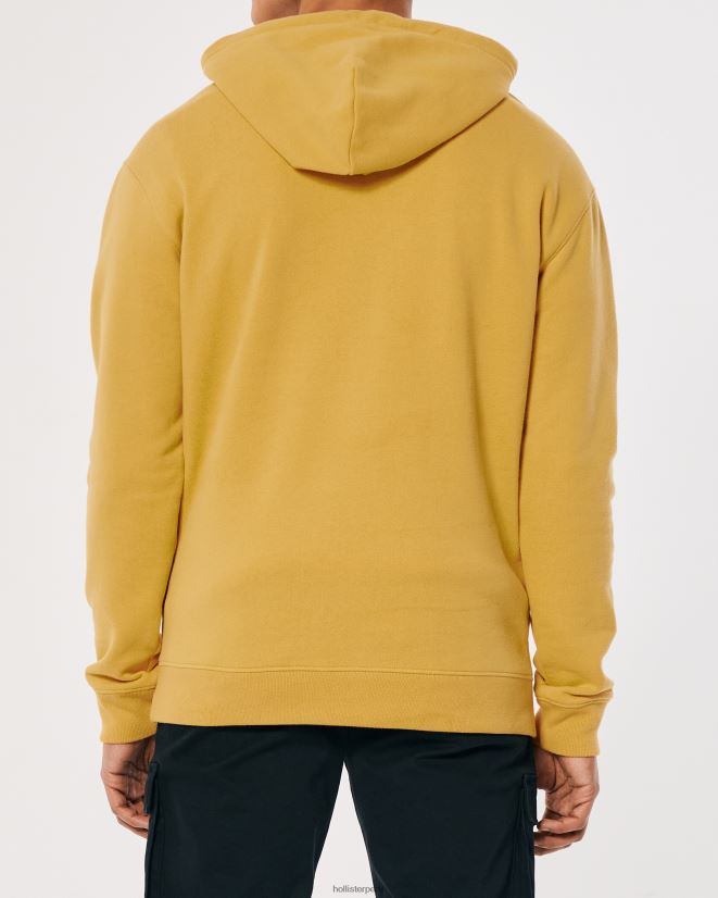 educación física Hollister sudadera con capucha y logo amarillo 086N62872 hombres tapas
