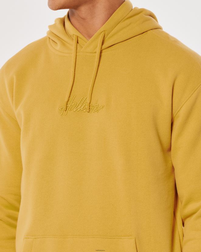 educación física Hollister sudadera con capucha y logo amarillo 086N62872 hombres tapas