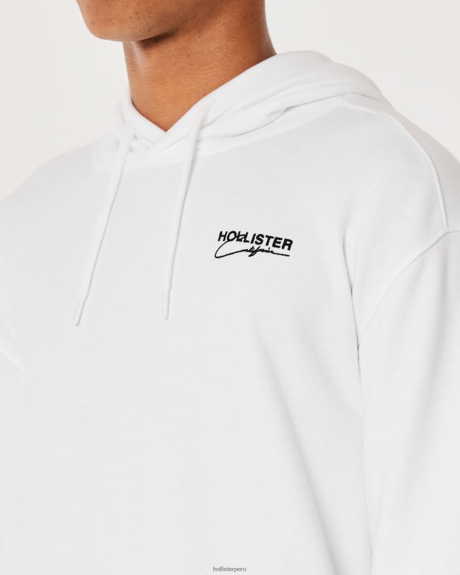 educación física Hollister sudadera con capucha y logo blanco 086N62871 hombres tapas