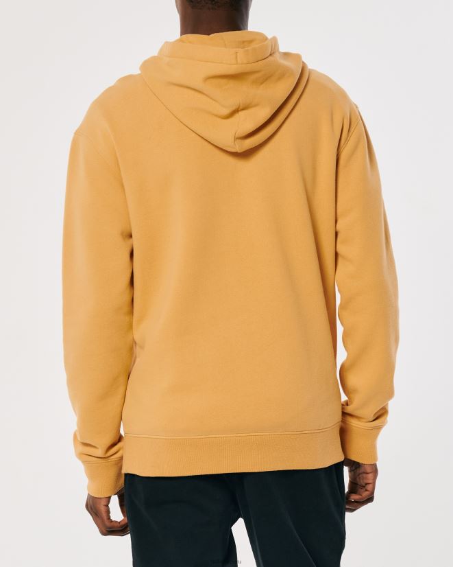 educación física Hollister sudadera con capucha y logo gráfico amarillo 086N621017 hombres tapas