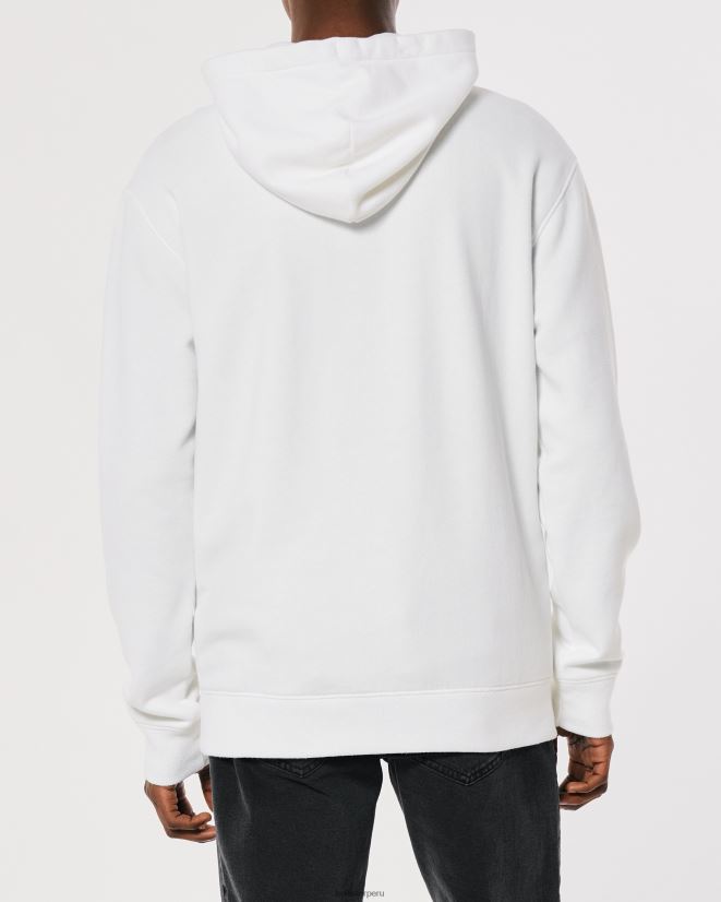 educación física Hollister sudadera con capucha y logo gráfico blanco 086N62900 hombres tapas