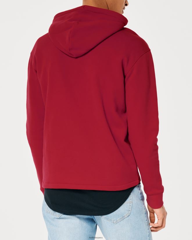 educación física Hollister sudadera con capucha y logo gráfico rojo 086N621034 hombres tapas