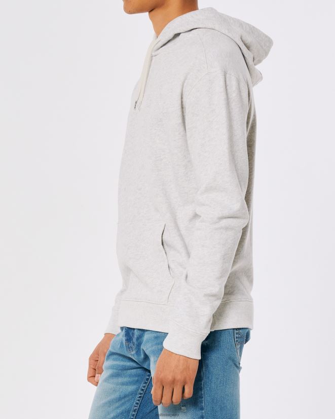 educación física Hollister sudadera con capucha y logo gris jaspeado claro 086N62839 hombres tapas