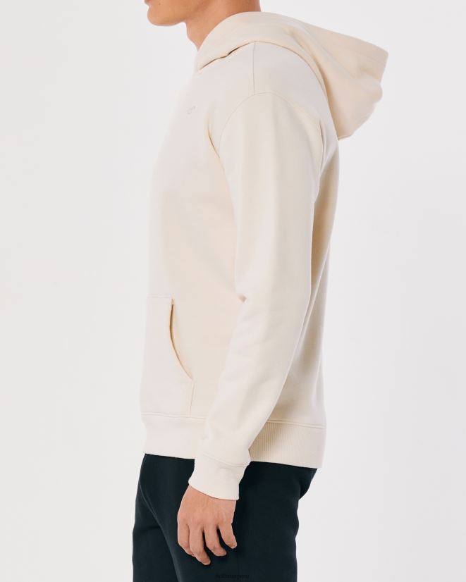educación física Hollister sudadera con capucha y logo icónico crema 086N62941 hombres tapas