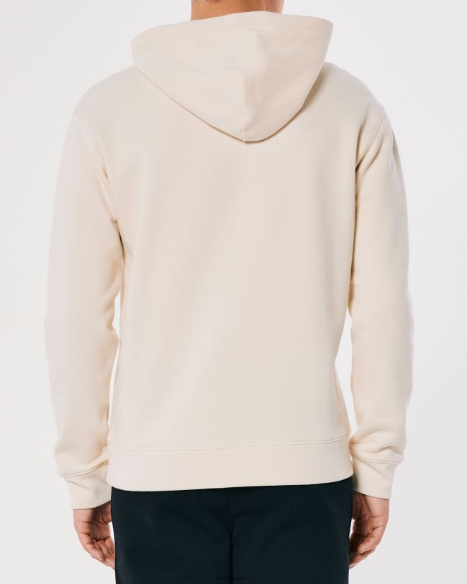 educación física Hollister sudadera con capucha y logo icónico crema 086N62941 hombres tapas