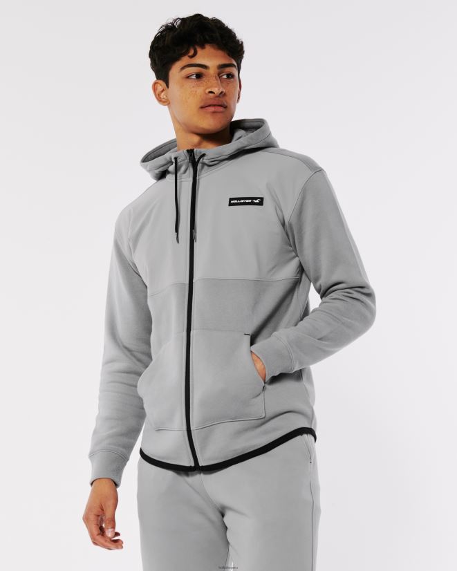 educación física Hollister sudadera deportiva con cremallera completa gris 086N62807 hombres tapas