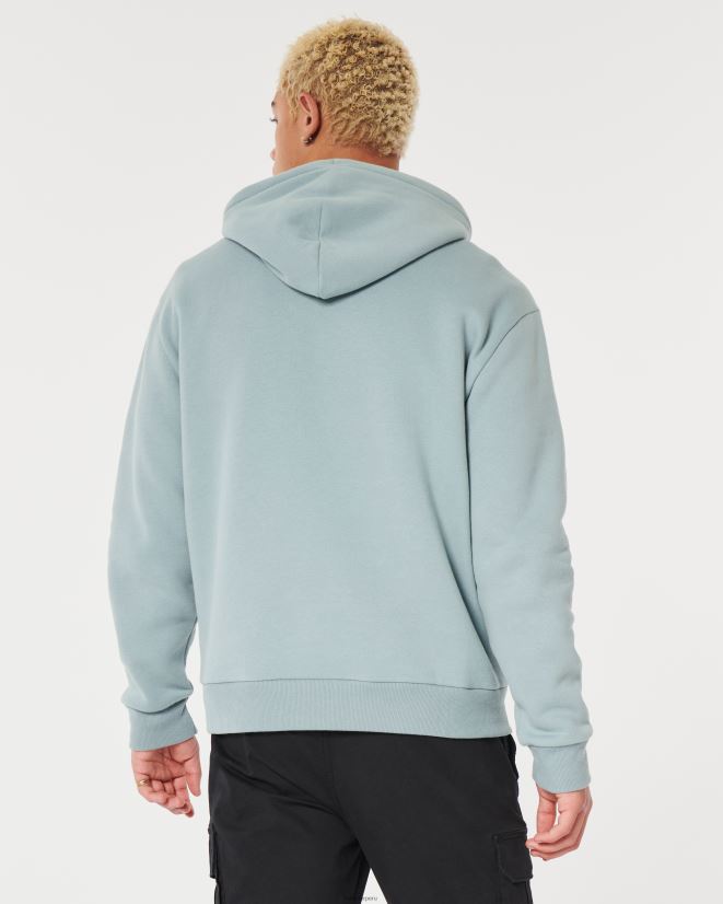 educación física Hollister sudadera con capucha holgada con logo Feel Good pizarra 086N62989 hombres tapas