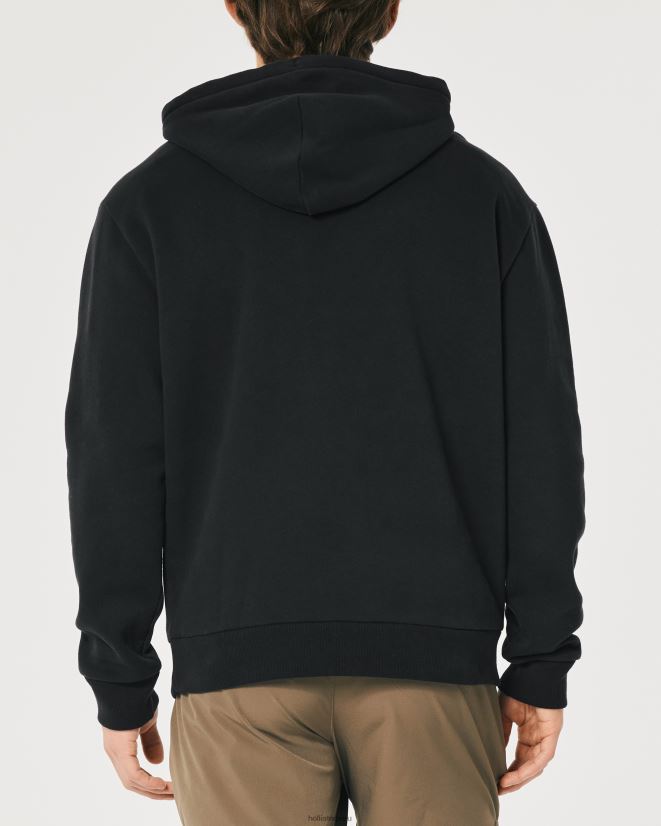 educación física Hollister sudadera con capucha relajada blanquecino 086N62895 hombres tapas