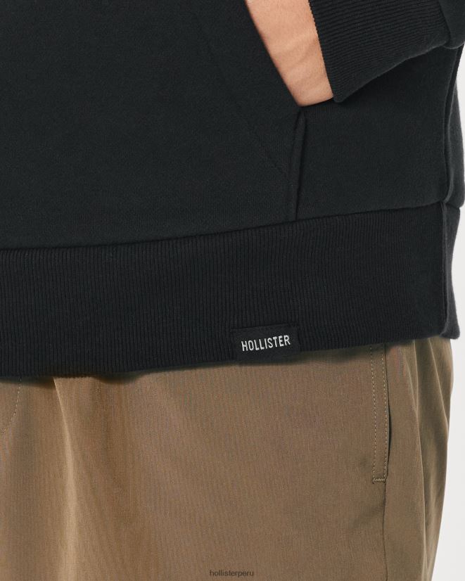 educación física Hollister sudadera con capucha relajada blanquecino 086N62895 hombres tapas