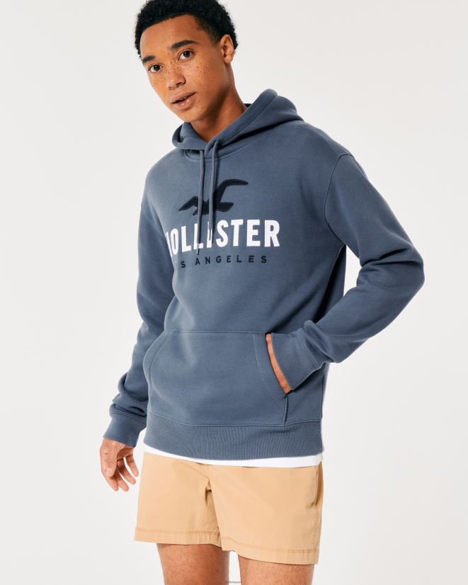 educación física Hollister sudadera con capucha y logo gráfico Armada 086N62984 hombres tapas