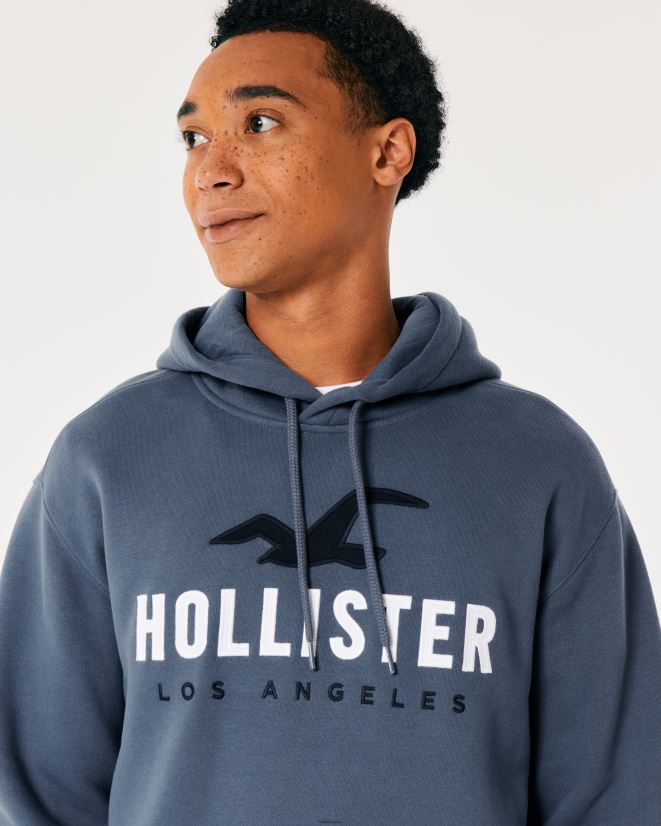 educación física Hollister sudadera con capucha y logo gráfico Armada 086N62984 hombres tapas