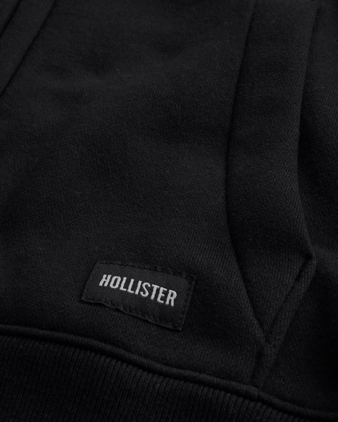 educación física Hollister sudadera holgada con cremallera completa negro 086N62823 hombres tapas
