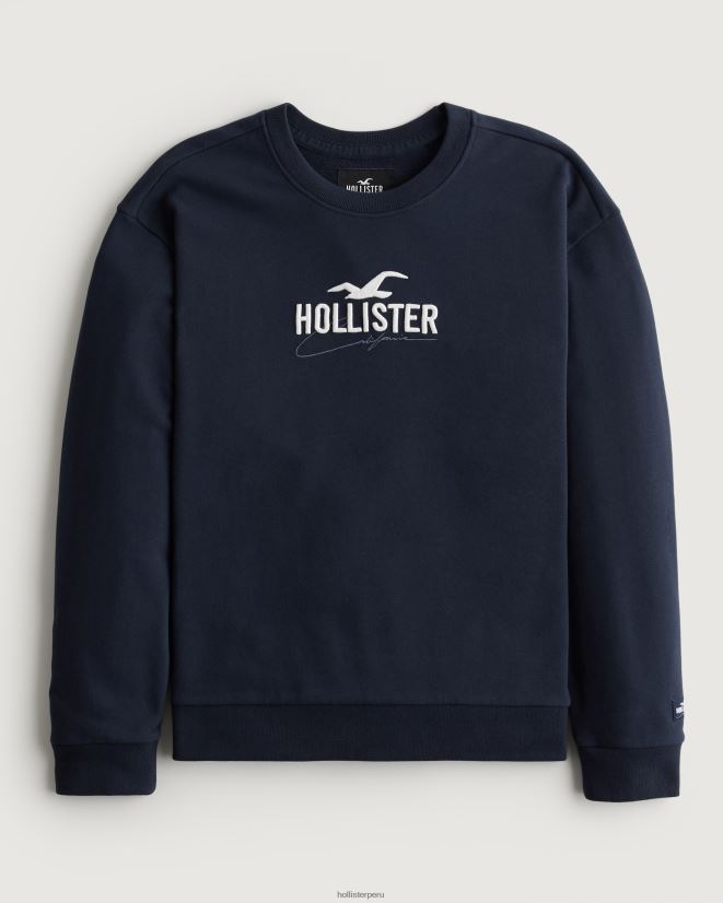 educación física Hollister sudadera holgada con logo Armada 086N62865 hombres tapas