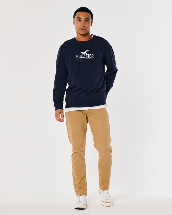educación física Hollister sudadera holgada con logo Armada 086N62865 hombres tapas