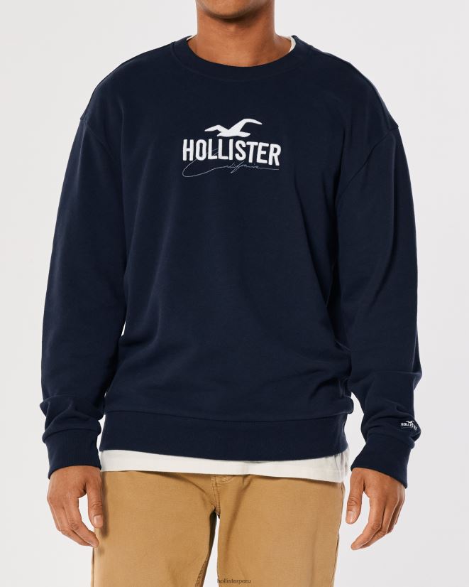 educación física Hollister sudadera holgada con logo Armada 086N62865 hombres tapas