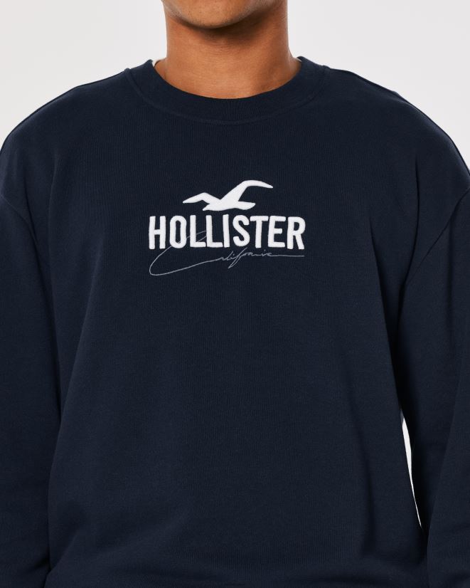 educación física Hollister sudadera holgada con logo Armada 086N62865 hombres tapas