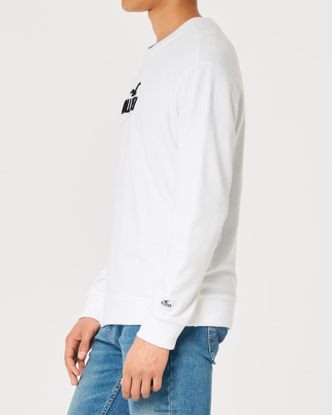 educación física Hollister sudadera holgada con logo blanco 086N62956 hombres tapas
