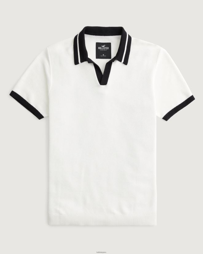 educación física Hollister polo con cuello johnny blanquecino 086N62869 hombres tapas