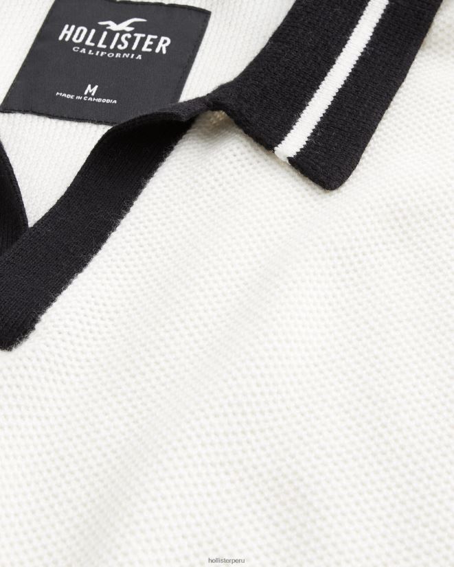 educación física Hollister polo con cuello johnny blanquecino 086N62869 hombres tapas