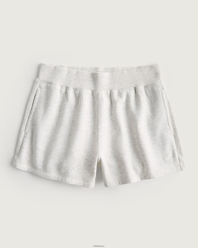 educación física Hollister Feel Good shorts de polar de tiro superalto para papá gris jaspeado claro 086N62495 mujer fondos