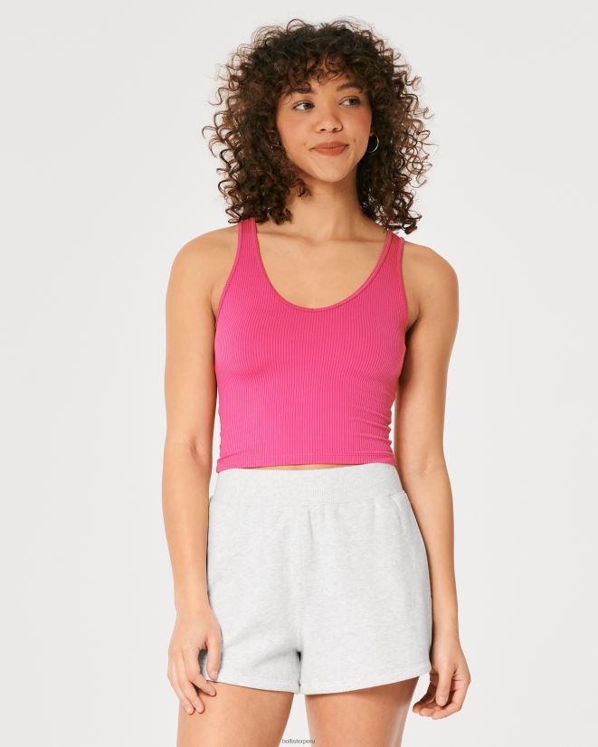 educación física Hollister Feel Good shorts de polar de tiro superalto para papá gris jaspeado claro 086N62495 mujer fondos