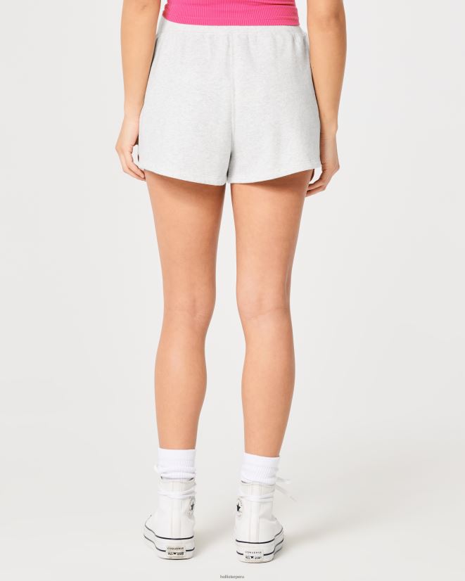 educación física Hollister Feel Good shorts de polar de tiro superalto para papá gris jaspeado claro 086N62495 mujer fondos