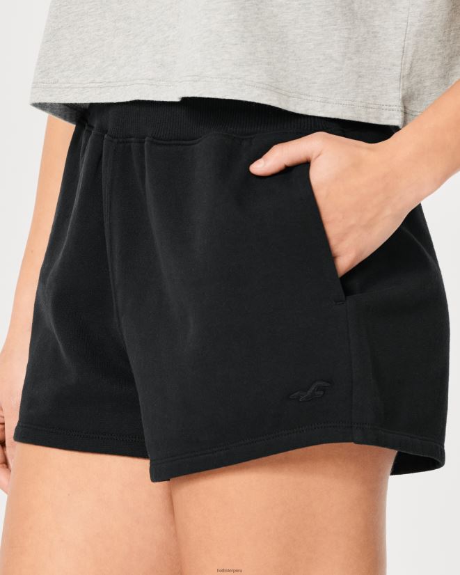 educación física Hollister Feel Good shorts de polar de tiro superalto para papá negro 086N62541 mujer fondos