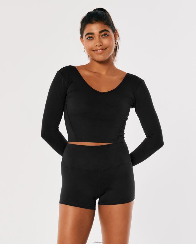 educación física Hollister gilly hicks active recharge high-rise shortie 3\'\' negro 086N62505 mujer fondos