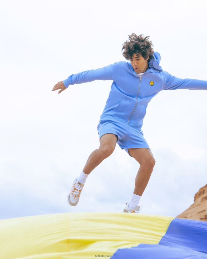 educación física Hollister pantalones cortos de polar con logo de la serie Smile de Gilly Hicks azul 086N621412 mujer fondos