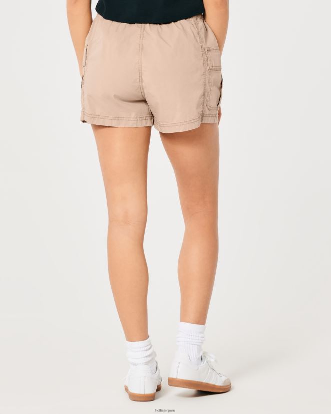 educación física Hollister shorts cargo de popelina con tiro ajustable caqui 086N62650 mujer fondos