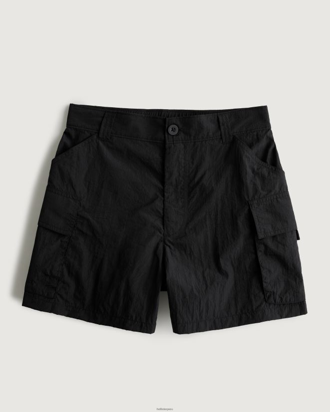 educación física Hollister shorts cargo de tiro alto para turista social negro 086N62675 mujer fondos