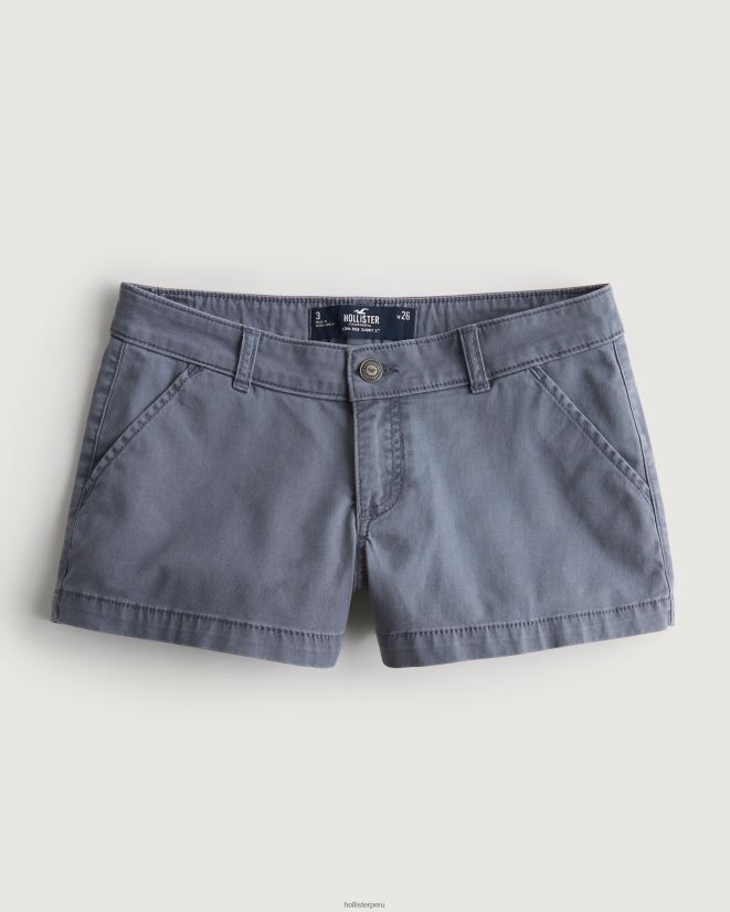 educación física Hollister shorts chinos de sarga de tiro bajo 3'' azul 086N62478 mujer fondos