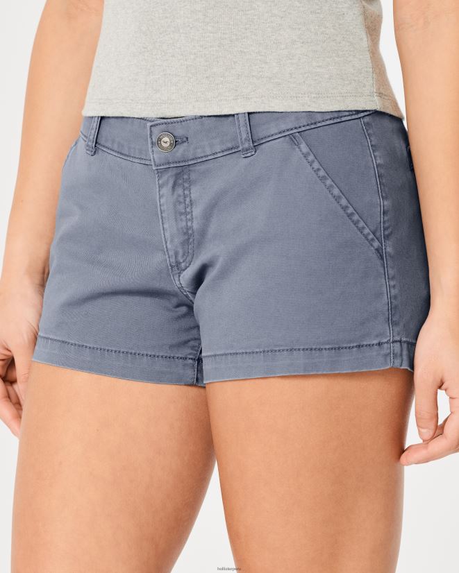 educación física Hollister shorts chinos de sarga de tiro bajo 3\'\' azul 086N62478 mujer fondos