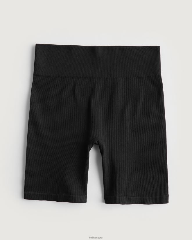 educación física Hollister shorts ciclistas de tiro alto sin costuras gilly hicks active 7'' negro 086N62498 mujer fondos