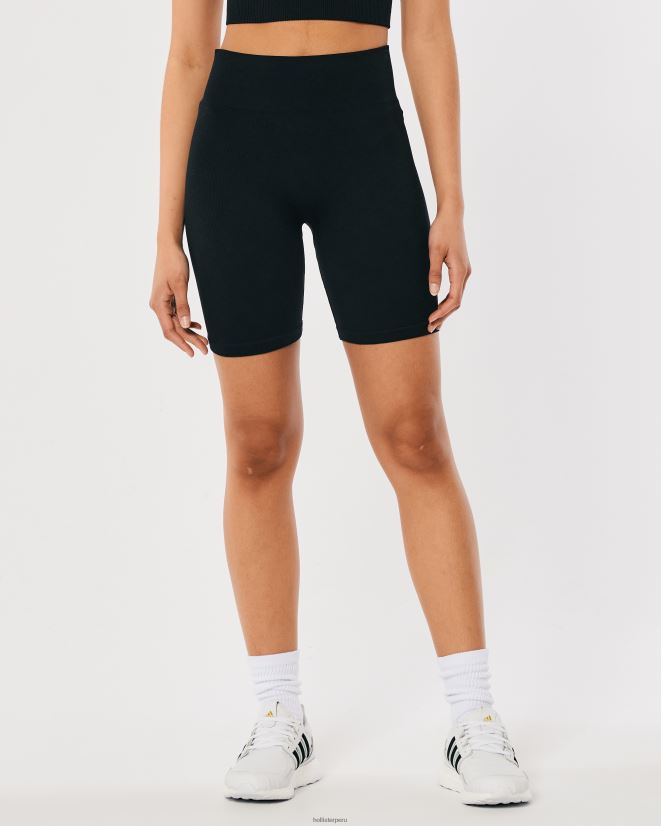 educación física Hollister shorts ciclistas de tiro alto sin costuras gilly hicks active 7\'\' negro 086N62498 mujer fondos