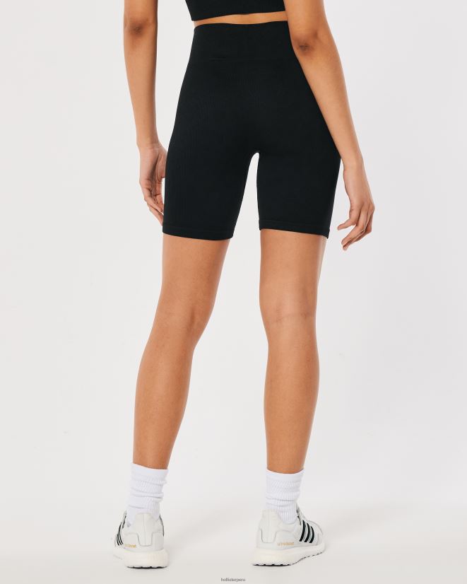 educación física Hollister shorts ciclistas de tiro alto sin costuras gilly hicks active 7\'\' negro 086N62498 mujer fondos
