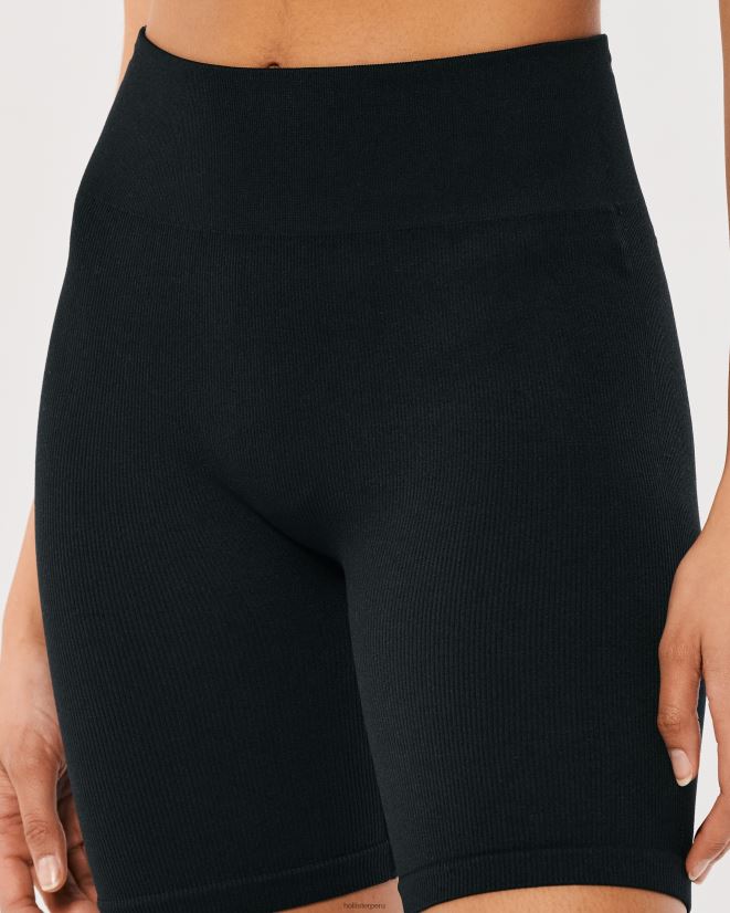 educación física Hollister shorts ciclistas de tiro alto sin costuras gilly hicks active 7\'\' negro 086N62498 mujer fondos